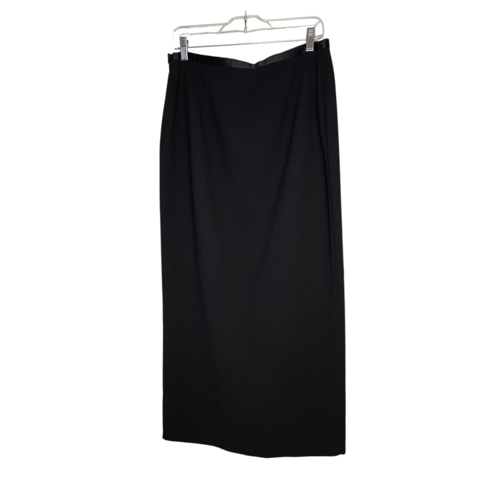 Joseph Ribkoff Black Zip Front Maxi Skirt Minimalist Column Made in Canada‎ 10 - Picture 3 of 9